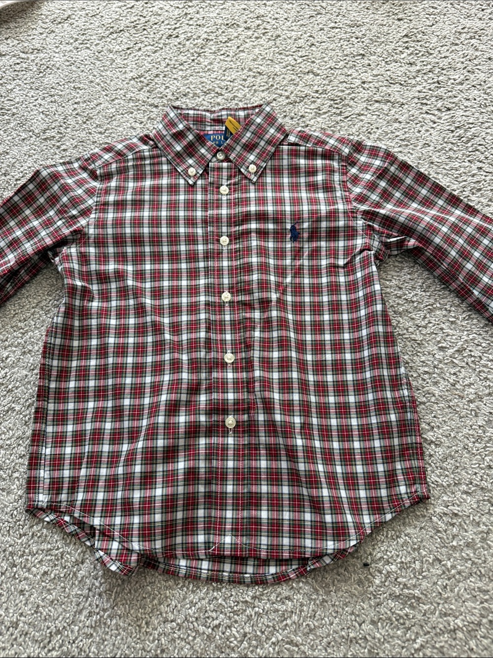 Polo by Ralph Lauren Red and White Plaid Button-Down Shirt
